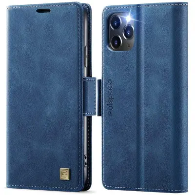 AUTSPACE iPhone 11 Pro Fodral KonstLäder - Blå