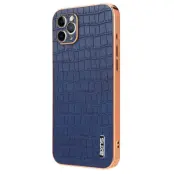 AZNS iPhone 11 Pro Fodral Crocodile Textur PU+TPU - Blå