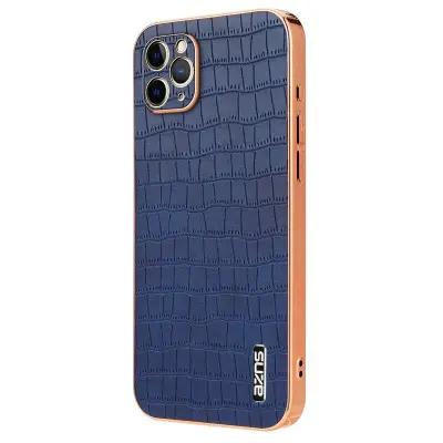 AZNS iPhone 11 Pro Fodral Crocodile Textur PU+TPU - Blå