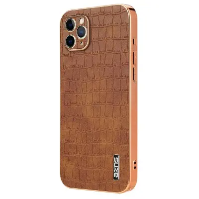 AZNS iPhone 11 Pro Fodral Crocodile Texture PU+TPU - Brun