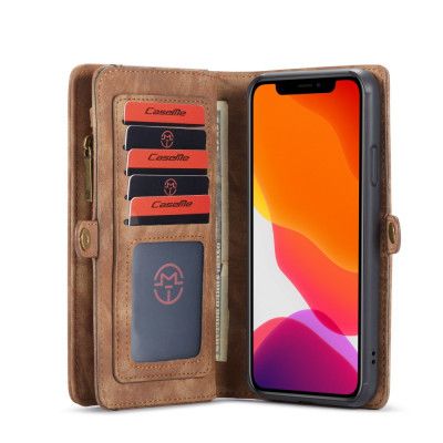 CASEME 2-in-1 Plånboksfodral för iPhone 11 Pro Detachable - Brun