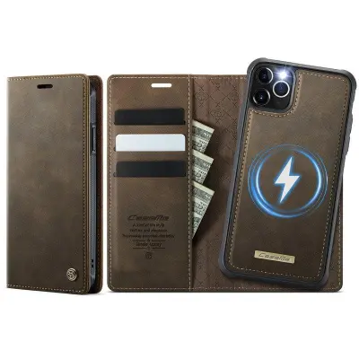 CASEME C49 iPhone 11 Pro Mobilskal MagSafe RFID Läder Kaffe