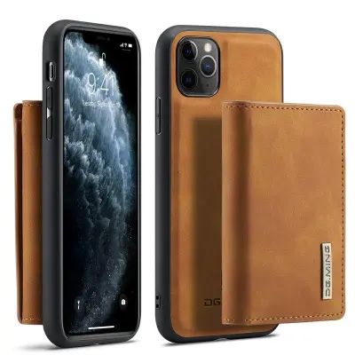 DG.MING M1 Wallet Mobilskal med Kickstand för iPhone 11 Pro - Brun