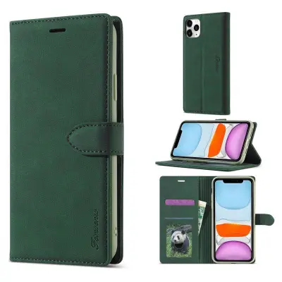 FORWENW F1 Series Plånboksfodral för iPhone 11 Pro Konstläder - Grön
