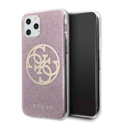 Guess Skal iPhone 11 Pro Circle Glitter - Rosa