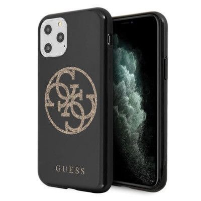 Guess Skal iPhone 11 Pro Glitter Circle Logo - Svart