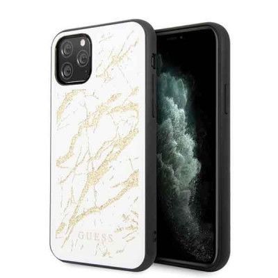 Guess Skal iPhone 11 Pro Glitter Marble Glass - Vit