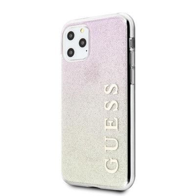 Guess iPhone 11 Pro Skal Roséguld Glitter Gradient