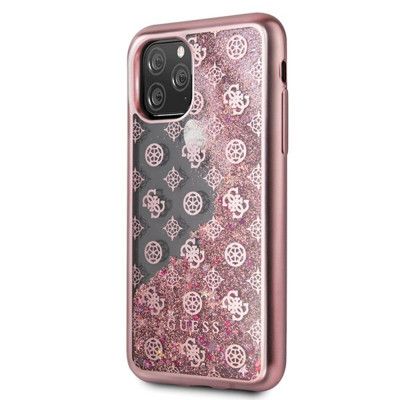 Guess Liquid Glitter Case - 4G Peony (iPhone 11 Pro) - Guld