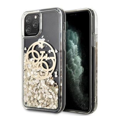Guess Skal iPhone 11 Pro Circle Liquid Glitter - Guld