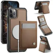 JEEHOOD J06 iPhone 11 Pro Konstläder fodral MagSafe RFID-Skydd Brun