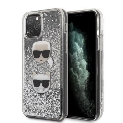 Karl Lagerfeld Skal iPhone 11 Pro Glitter Karl Choupette - Silver