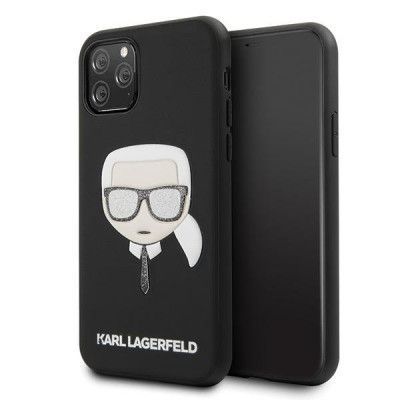 Karl Lagerfeld Skal iPhone 11 Pro Iconik Embossed & Glitter - Svart