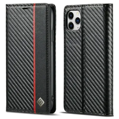 LC.IMEEKE iPhone 11 Pro Mobilskal KonstLäder - Röd med rand