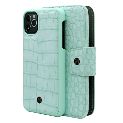 Marvêlle iPhone 11 Pro plånboksfodral - Mint Croco