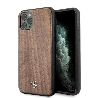 Mercedes iPhone 11 Pro Skal Wood Line - Brun