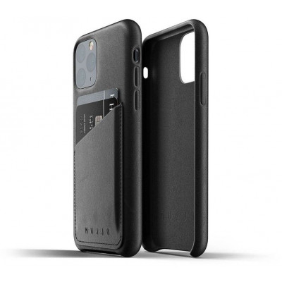 Mujjo Full Leather Wallet Case (iPhone 11 Pro) - Blå