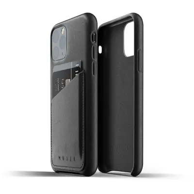 Mujjo Full Leather Wallet Case (iPhone 11 Pro) - Blå