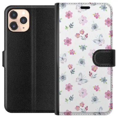 Plånboksfodral till Apple iPhone 11 Pro med Blommor och fjärillar