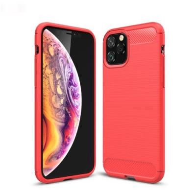 Skal i Kolfiber-design för iPhone 11 Pro - Röd