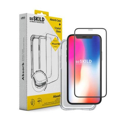 Soskild Absorb Impact Skal och Härdat Glas iPhone 11 Pro - Transparent