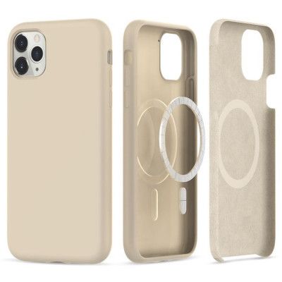 Tech-Protect iPhone 11 Pro Mobilskal Magsafe Silikon - Beige