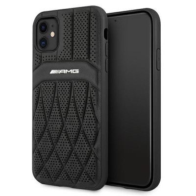 AMG Läder Curved Lines Skal iPhone 11 - Svart