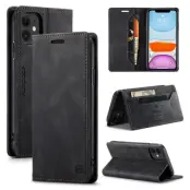 AUTSPACE A01 iPhone 11 Plånboksfodral Konstläder - Svart