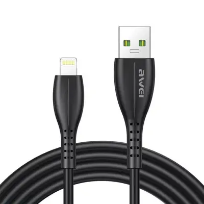 Awei USB-A Till Lightning 1m Kabel CL-115L - Svart