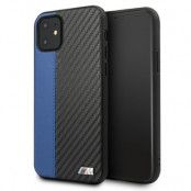 BMW M Collection PU Carbon Blue Stripe Skal iPhone 11 - Svart