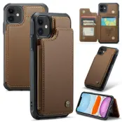 CASEME C22 iPhone 11 Fodral Läder med RFID Skydd - Brun