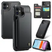 CASEME C22 iPhone 11 Fodral Läder med RFID, Svart