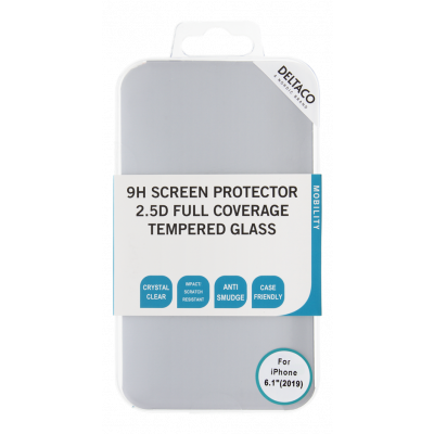 DELTACO Curved glasskärmskydd för iPhone 11/XR - Transparent
