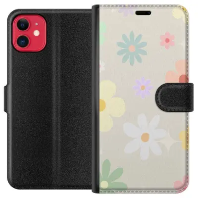 Plånboksfodral till Apple iPhone 11 med fejdande blommor