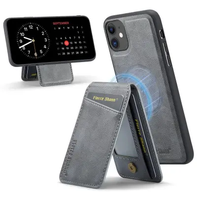 FIERRE SHANN 025 Fodral för iPhone 11 KonstLäder - Grå