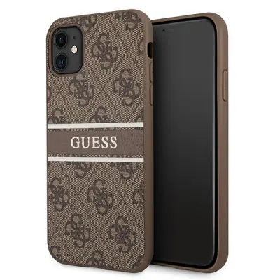 Guess iPhone 11 / Xr Mobilskal MagSafe 4G Stripe - Brun