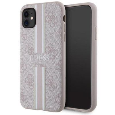 Guess iPhone 11/XR Mobilskal MagSafe Printed Stripes - Rosa