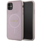 Guess iPhone 11/XR Mobilskal Magsafe Saffiano - Rosa