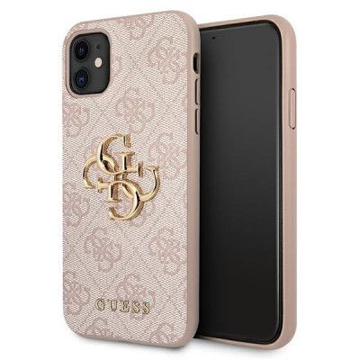 Guess Skal iPhone 11 Big Metal Logo - Rosa
