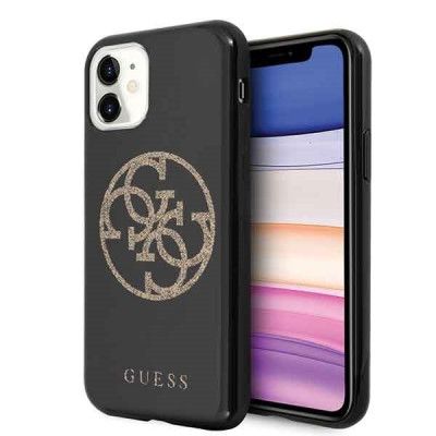 Guess Skal iPhone 11 Glitter Circle Logo - Svart