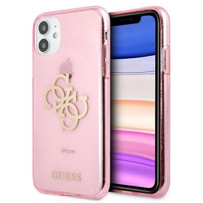 GUESS Skal iPhone 11 Glitter Logo - Rosa