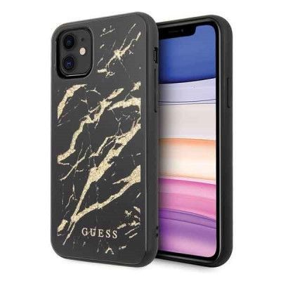 Guess Skal iPhone 11 Glitter Marble Glas - Svart