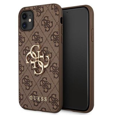 GUESS Skal iPhone 11 Metal Logo - Brun