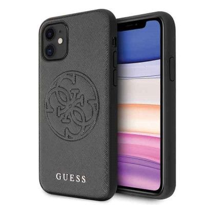 Guess Skal iPhone 11 Saffiano Circle Logo - Svart
