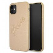 GUESS Skal iPhone 11 Saffiano Vintage - Guld