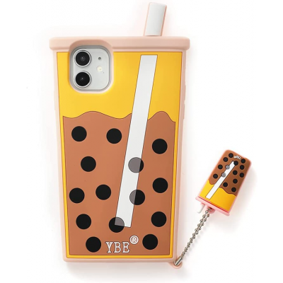 iPhone 11 Mobilskal Bubble Boba Milk Tea Silikon - Rosa
