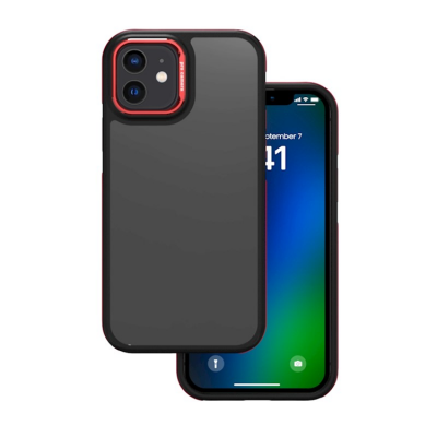 iPhone 11 Mobilskal Crystal Black - Röd