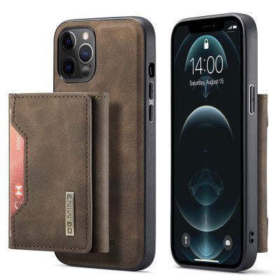 iPhone 11 Skal DG.MING Magnetic Tri-fold Wallet Med Kickstand - Coffee