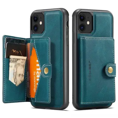 JEEHOOD Detachable Wallet Mobilskal för iPhone 11 Grön