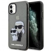 Karl Lagerfeld iPhone 11 / XR Skal Gliter Karl&Choupette - Svart